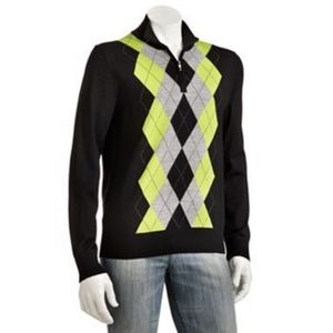 Apt. 9 Men's Big & Tall Argyle 1/4 zip Sweater
